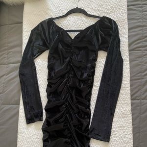 Short Black LBD Ruched Dress